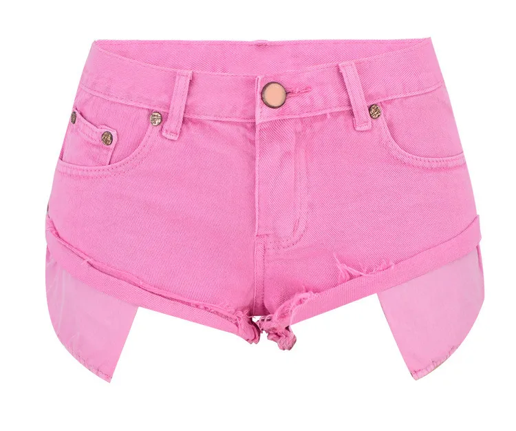 Desolation wind loose bullet-free curling exposed pockets beach hot pants macaroni powder (2)
