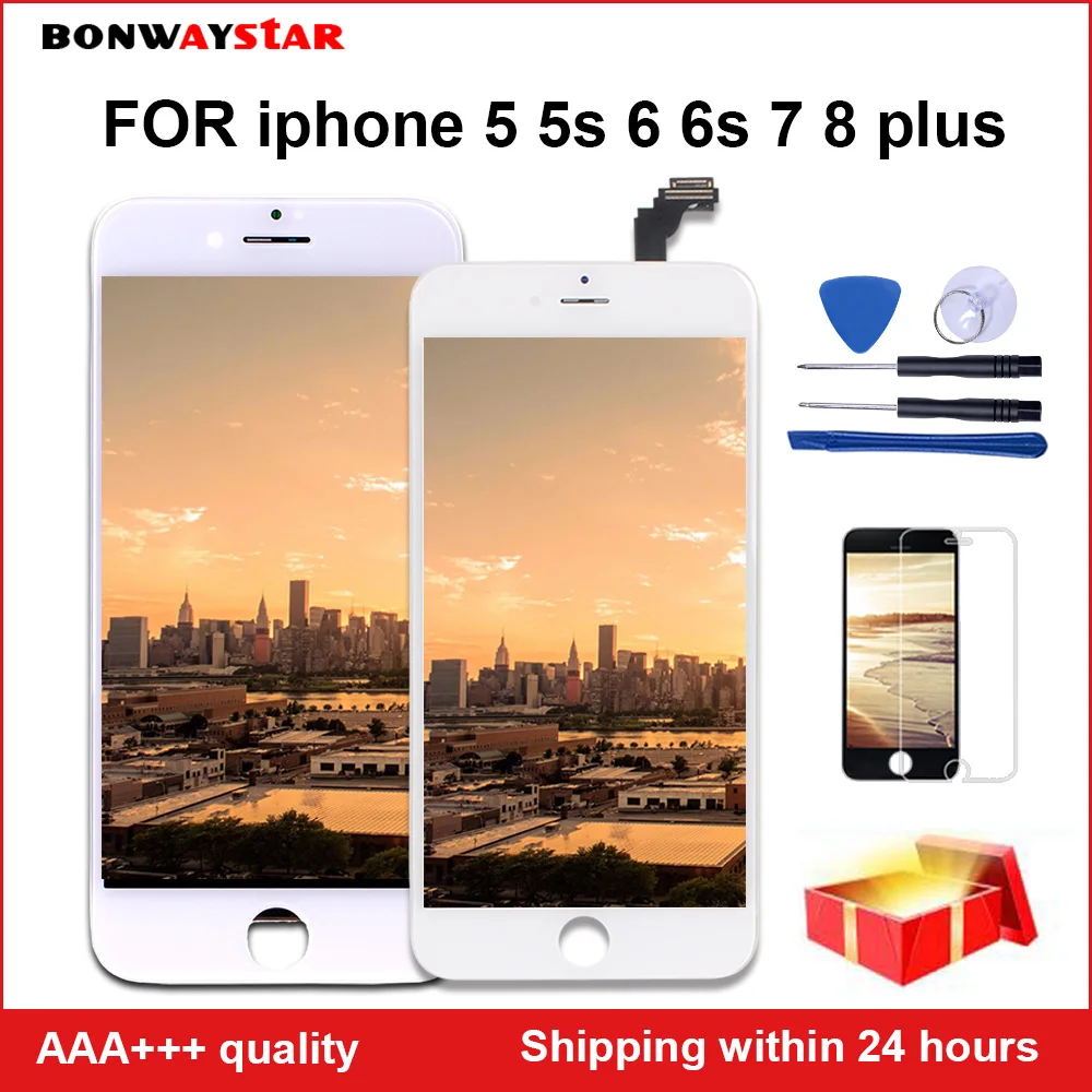 

AAA+++ LCD Display For iPhone 5 5s SE 6 screen Assembly Replacement OEM Digitizer for 7 8 6s Plus 3D Touch LCD Table Panel white
