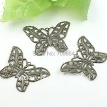 Античный бронзовый тон покрытием маленькая бабочка Цветочная аппликация/Бабочка филигранная обертка разъемы