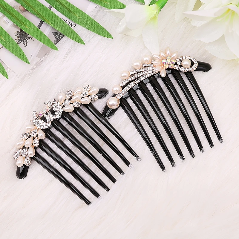 

Fashion Women Rhinestone Peacock Flower Comb Flower Hair Pin Hair Clip Hairpin