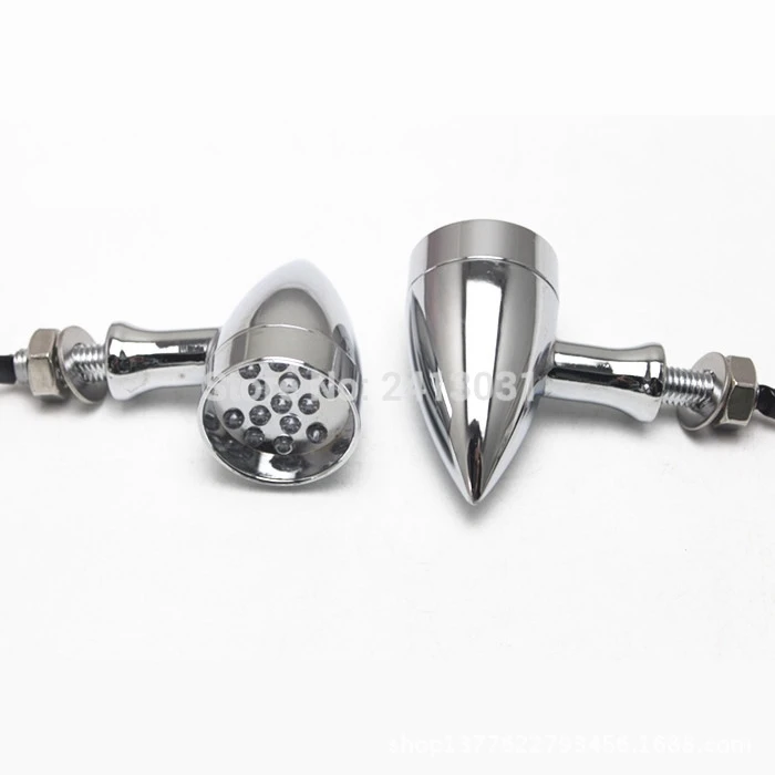 

MOTOWOLF 2 PCS Chrome Bullet 14 LED Turn Signals Light Blinkers For Yamaha V Star Royal Star