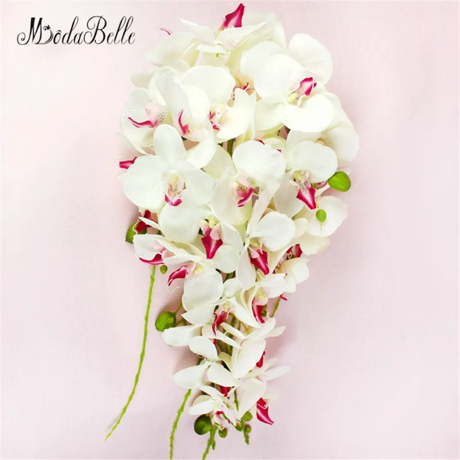

Modabelle Waterfall Pastoral Wedding Brides Bouquet Bridesmaid Western Artificial Phalaenopsis Wedding Flowers Bridal Bouquets