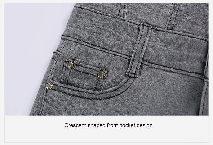 Winter Women Warm Jeans with Thicken Fleece Velvet Denim High Waist front Button back Strap Design Pencil Pants Plus Size S-6XL (34)