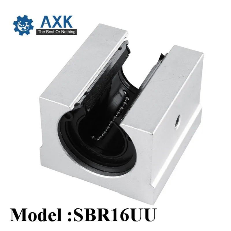 AXK подшипники 4 шт. SBR16UU SBR16 UU SBR16 открытый подшипник блок ЧПУ Запчасти скольжения для 16 мм линейный направляющий SBR16 16 мм SME16UU SME SBR