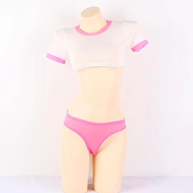 Эротическое сексуальное нижнее белье из 2 предметов укороченный топ и трусики