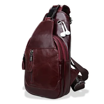 

051018 new hot man leather chest bag men messenger bag