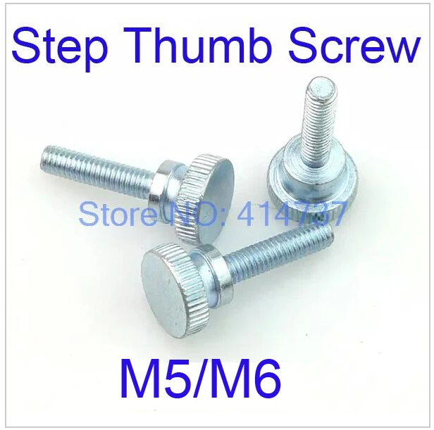 

20 Pcs/Lot M5/M6 Flat Head Step Thumb Screw /Round Head Step Knurling Hand Twist Screw/Hand Tighten Screws Length 8mm--40mm