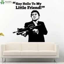 Removable Say Hello To My Little Friend Mafia Movie Cinema Motion Quote Wall Decal Vinyl Sticker Art Home Decor Poster NY-399 say hello
