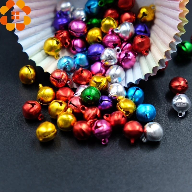 

100PCS 10MM Jingle Bells Gold&Sliver Iron Loose Beads with Sounds Festival Christmas Party Decoration DIY Crafts Accessories