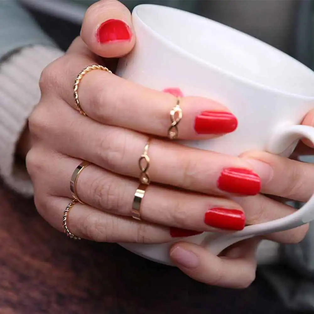 

FAMSHIN Fashion 6pcs/Set Bohemian Turks Ring Midi Set Steampunk For 8 words Charm of the joint ring