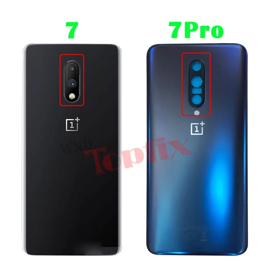 Для OnePlus 7 задняя крышка батареи дверь заднего стекла для Oneplus 7 Pro крышка батареи 1+ 7 корпус чехол с объективом камеры