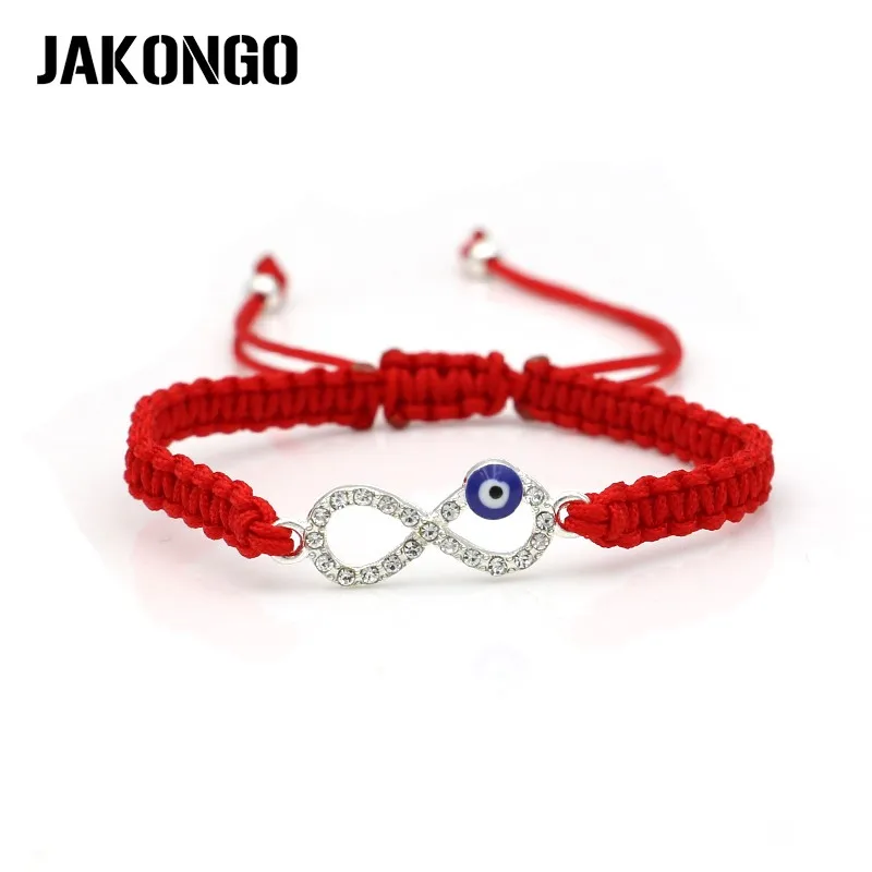 

JAKONGO Infinity Evil Blue Eye Charm Braided Bracelet Red Rope Bracelet for Women Men Adjustable Handmade Bracelet