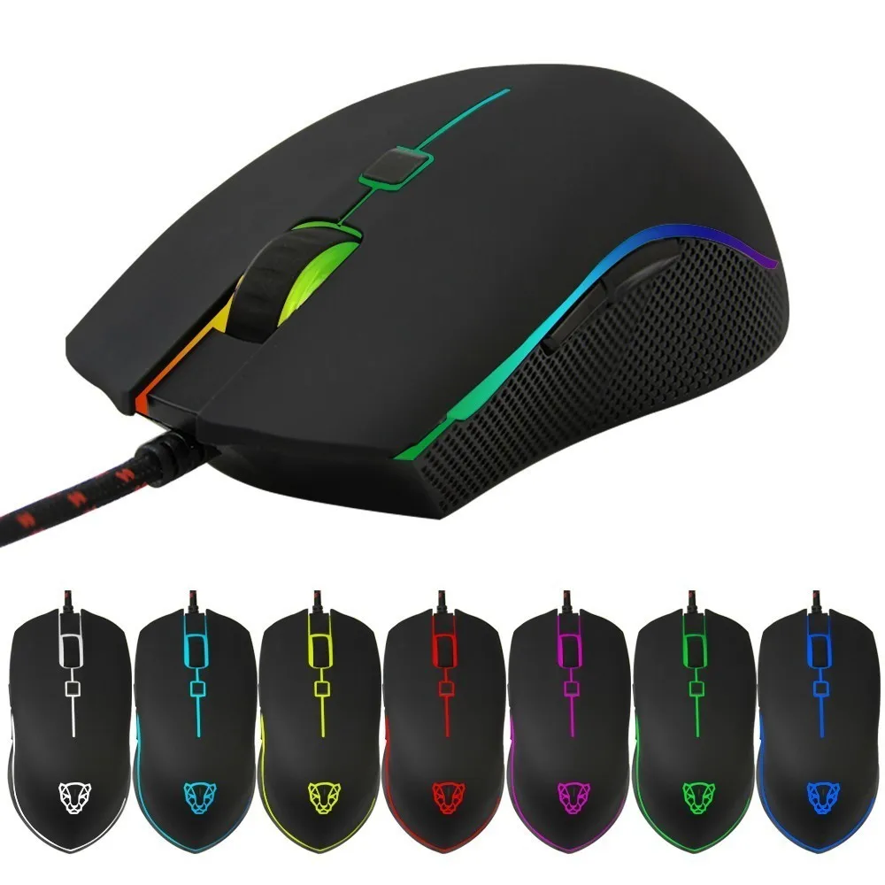 Motospeed V40 Проводная игровая мышь USB RGB подсветка 6D оптическая 4000 DPI геймер Mause с