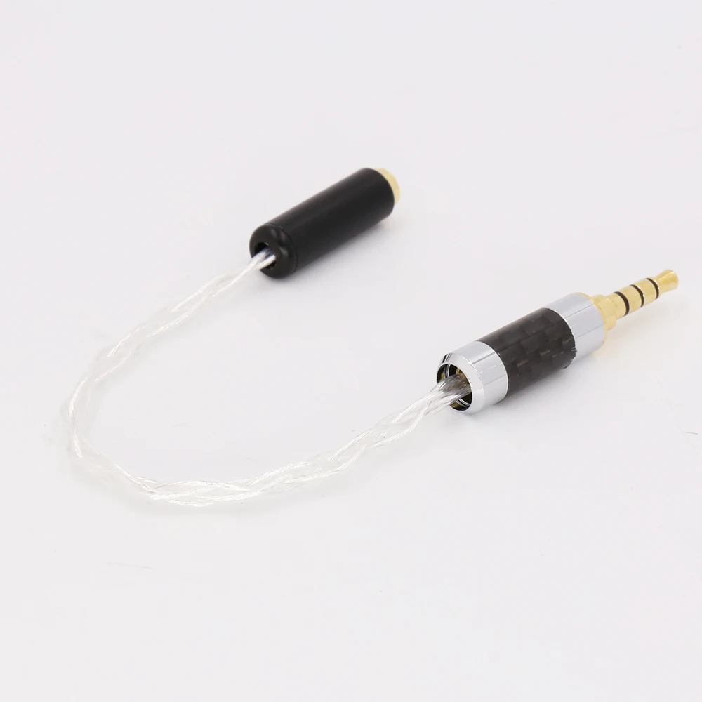  Audiocrast 3.5mm TRRS Balanced Male to 2.5mm TRRS Balanced Female Hi-End Audio Adapter 7N Silver Pl