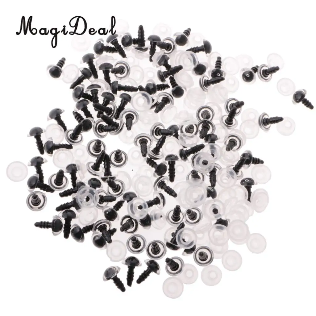 MagiDeal Hot Sale 100 Pieces Plastic Safety Eyes with BACKS for Bear Doll DIY Manufacture Craft 8mm 12mm Clear