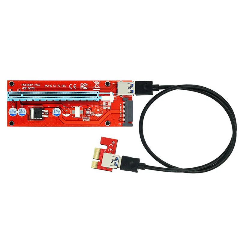 Ver 007 s красный pci e 1X к 16X RI S er Card Extender PCI expre адаптер USB 3.0 кабель/15Pin profe рациональная