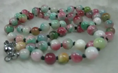 

0020 NATURE GREEN JADE BEADS JADEITE NECKLACE