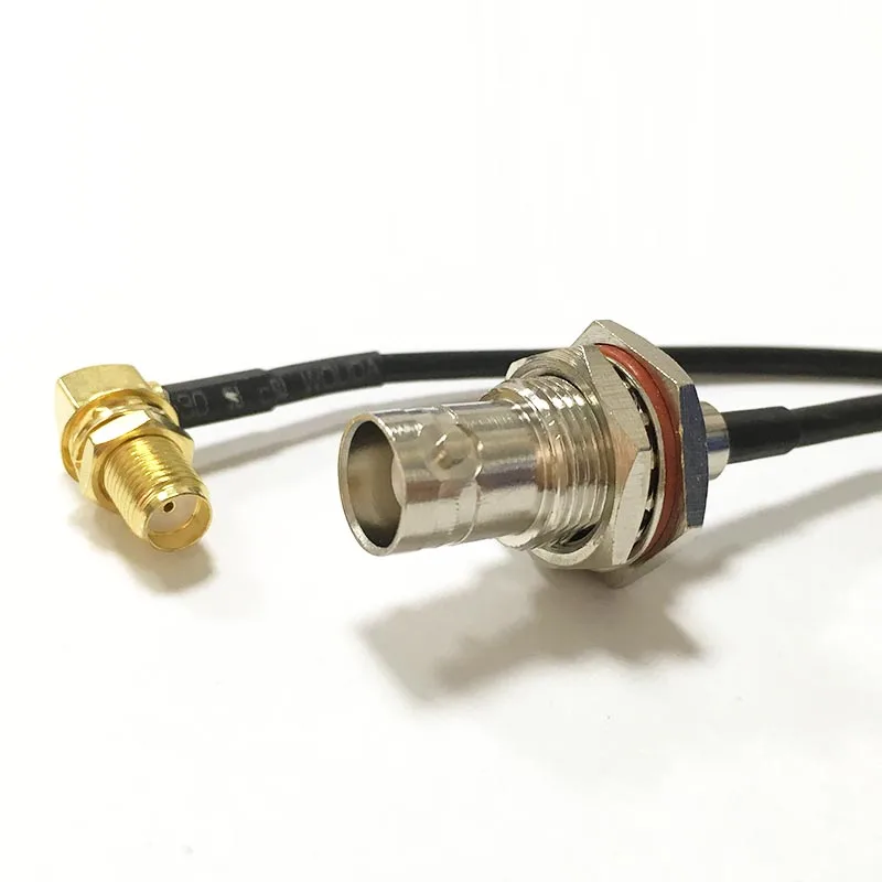 Modem Coaxial Cable BNC Female Jack Nut Switch SMA Female Jack Right Angle Convertor RG174 Cable 20CM 8inch Adapter RF Pigtail