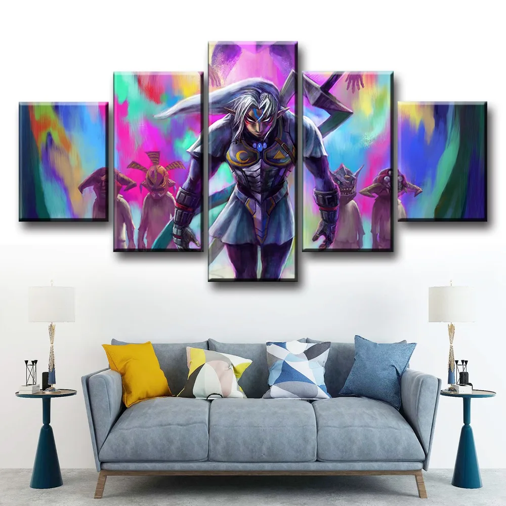 

Canvas Prints Wall Art Paint 5 Pieces Legend of Zelda Majoras Mask Game Poster Modular Picture For Modern Living Room Home Decor