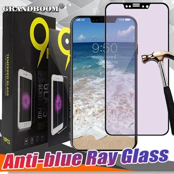 

500pcs 3D Anti Blue Ray Eyes Carbon Fiber Tempered Glass For iPhone 11 Pro Max XS XR X 8 7 6 6S Plus Film With Paper Package