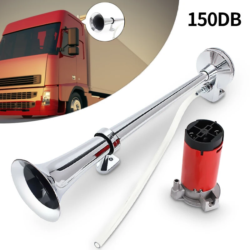 

150dB 12V Single Trumpet Car Air Horn Chrome Super Loud with Compressor For Auto Truck Lorry Boat Train Horn dfdf