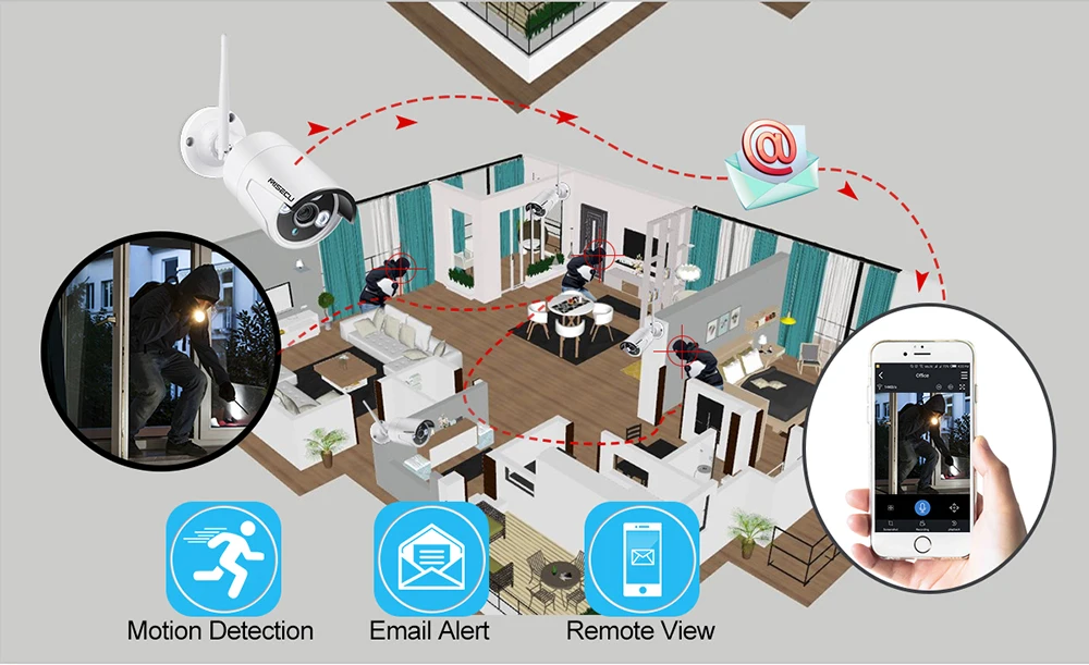  MISECU 8CH 1080P CCTV Wireless System Audio Record 4/8PCS 2.0MP IR Outdoor P2P Wifi IP Security Cam - 32971739031