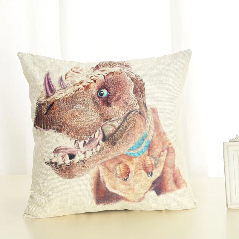 Dinosaur Themed Cotton Cushion Cover (12 patterns)