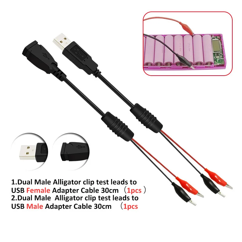 

USB Male Female Pair Alligator Clip Test Cable USB Tester Detector