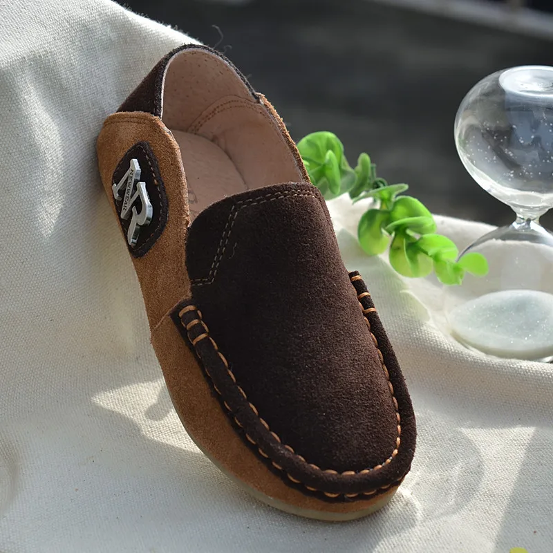 Теплые детские кроссовки из натуральной замши G Loafers обувь детская повседневная обувь мокасины для мальчиков-gommino - изображение