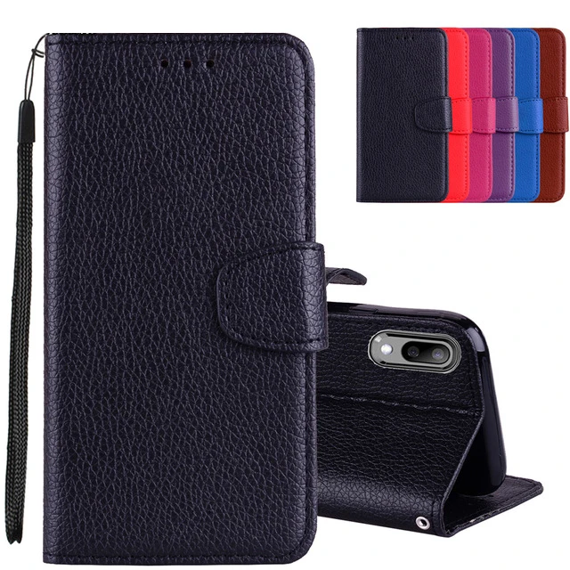 

Litchi Pattern for Huawei P30 Mate 20 P20 Y6 Pro 2017 P9 Lite P8 Mini P Smart Plus P7 Leather Book Design Wallet Case Soft Cover