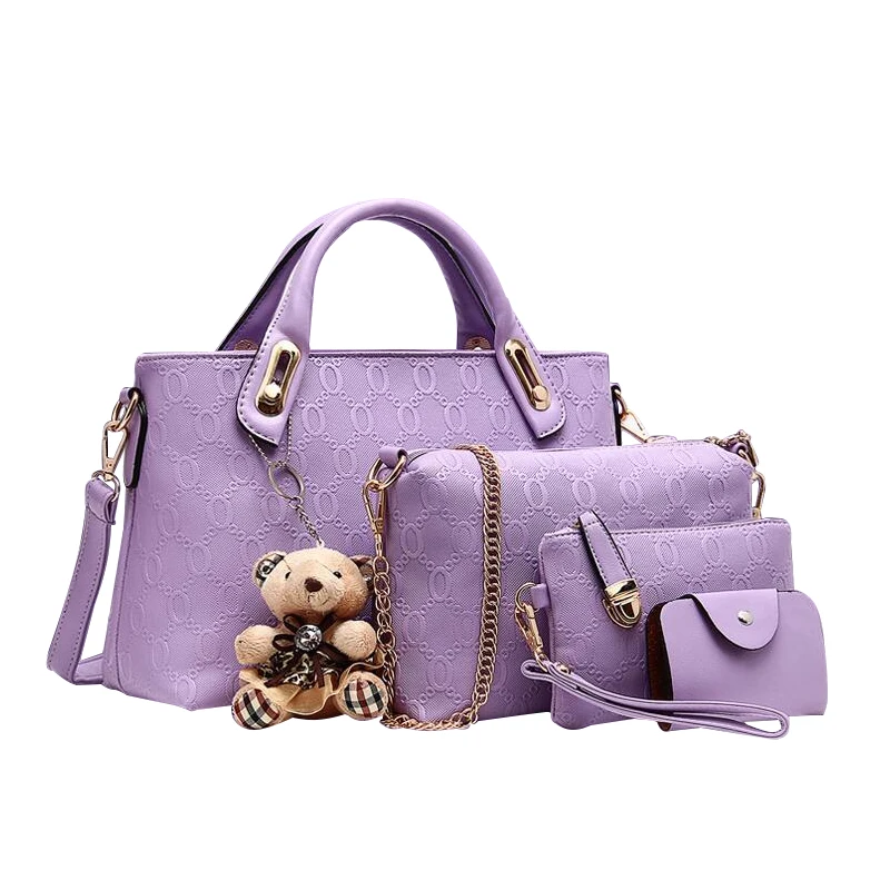 

Fashion Women Composite Bags European Style Handbags Large Capacity Shoulder Bag Set Embossing Female Bags