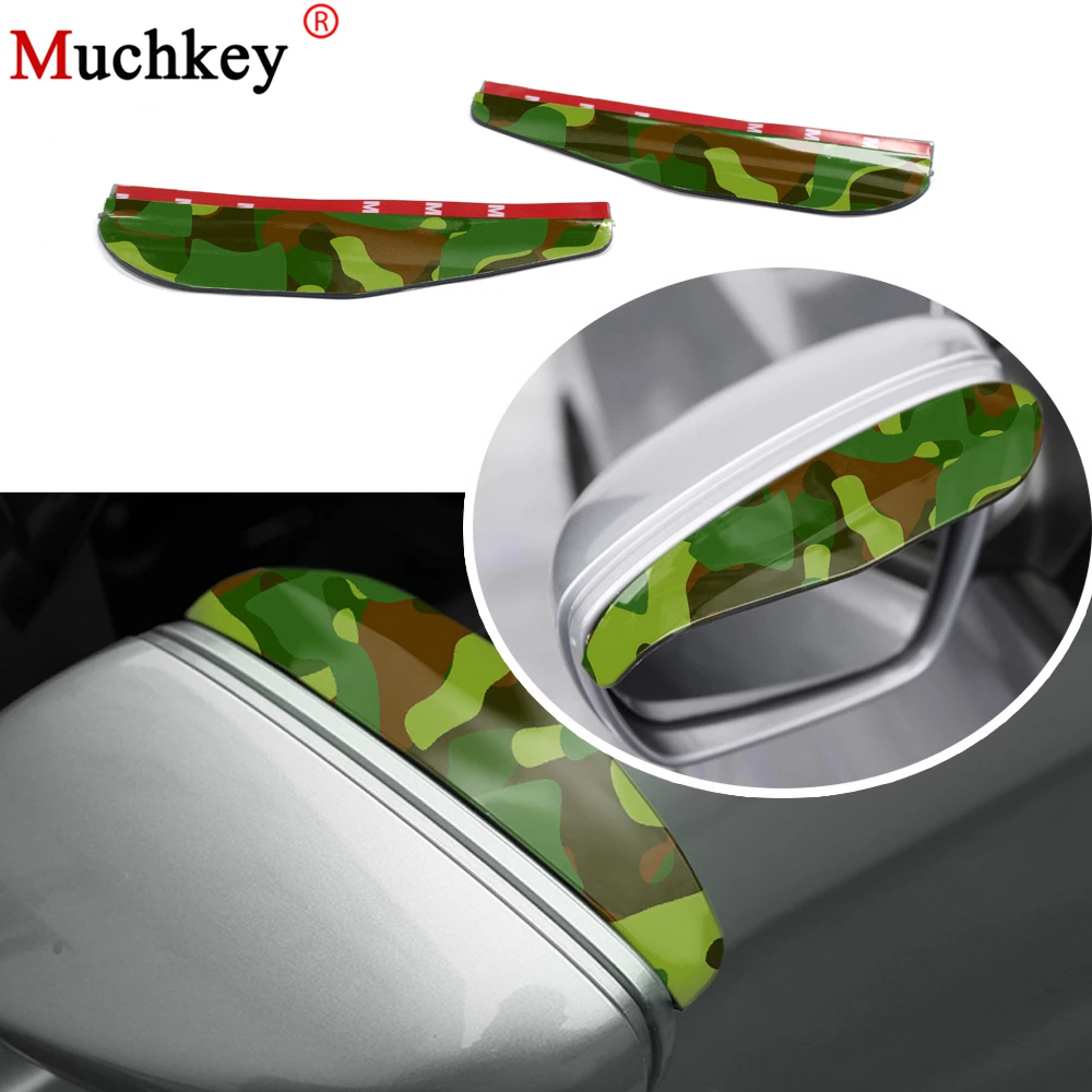 

Camouflage Car Rear View Mirror Sticker For IZH Kamaz Lada UAZ AvtoVaz TaGaz Moskvich SOK Rain Mirrors Rain Eyebrow Cover 2Pcs