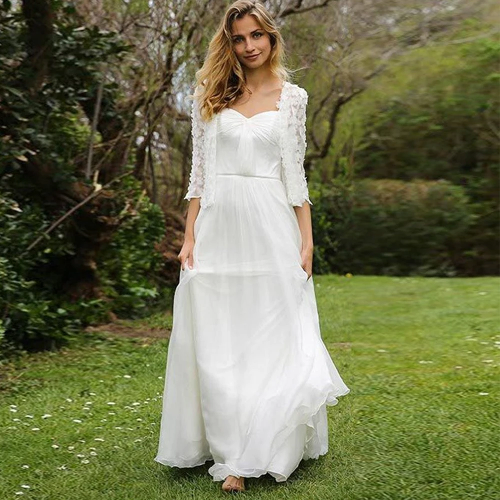 

Bbonlinedress A-Line Sweetheart Satin with Tulle Beach Wedding Dress with Lace Wrap Floor Length Bridal Gowns Vestido de novia