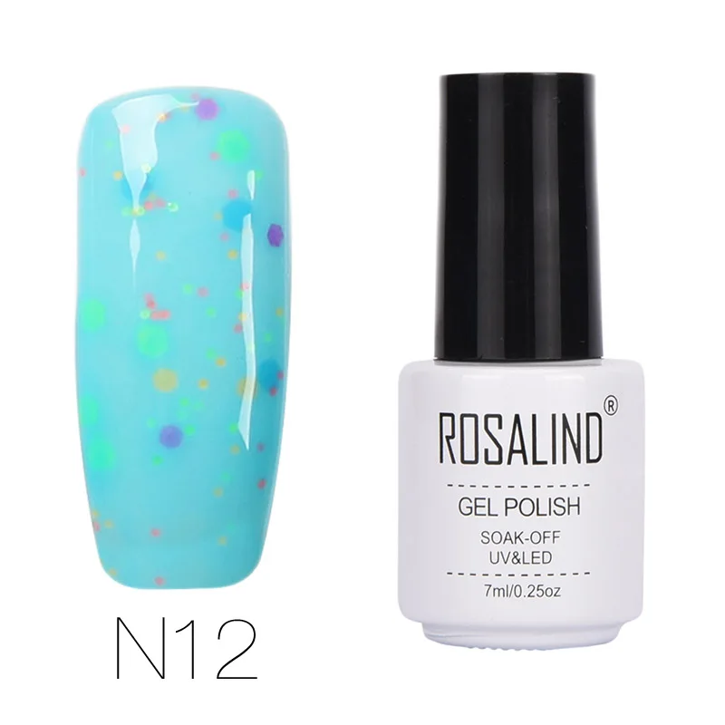 ROSALIND гель 1S 7 мл белая бутылка сыр красочный гель лак для ногтей лак стойкий УФ и светодиодный гель лак для ногтей - Цвет: RCN12