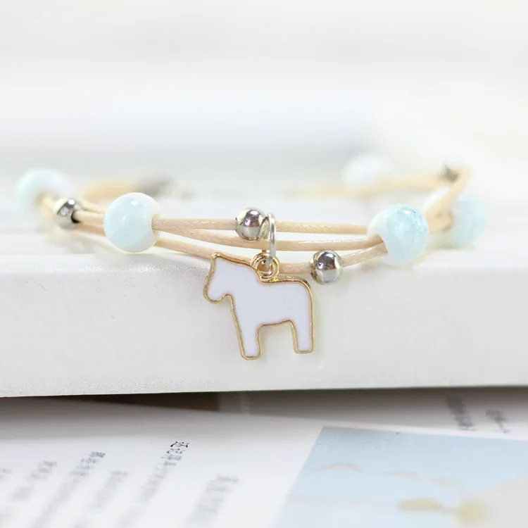 

Fashion Ceramic Cute Hand Chain Female Cartoon Horse Lovers Bracelet Students Simple And Sweet Polymer Clay Bracelet Jewelry