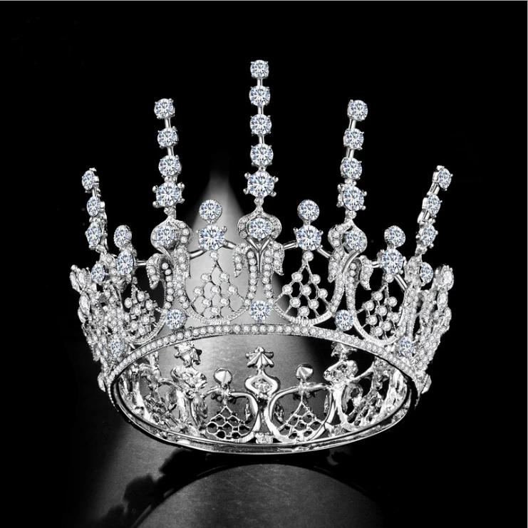 Luxuoso Cristal Cintilante Barroco Rainha Casamento Prom Pageant Diadema Headpiece Bridal Jóias acessórios de Cabelo (1)