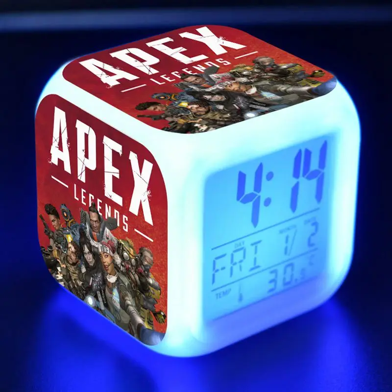 

Battle Royal Apex Legends Figure LED Alarm Clock Colorful Flash Light Apex Legends Boys Game Figma Toys