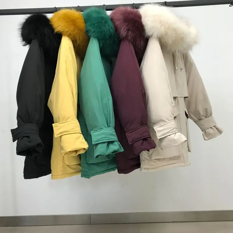 Hot sale Long sleeve Coat Winter Jackets long heavy hair brought down jacket winter with thick coats hooded winter jacket 8601