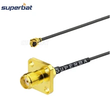 Superbat IPX/U. fl для SMA Jack гнездовой панельный соединитель фланец RF Pigtail 1,13 мм антенный кабель 20 см " для беспроводной