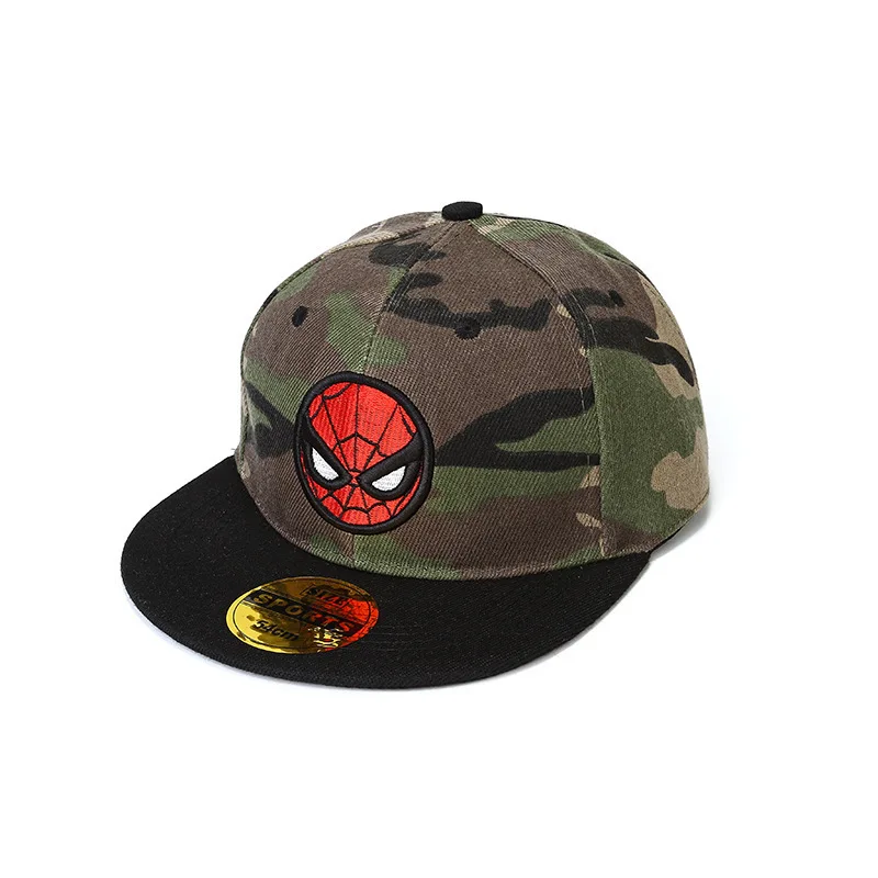 Камуфляжная кепка в стиле хип-хоп, детская бейсбольная кепка с изображением Супермена, Бэтмена, бейсболка со стразами для детей, кепка со звездами