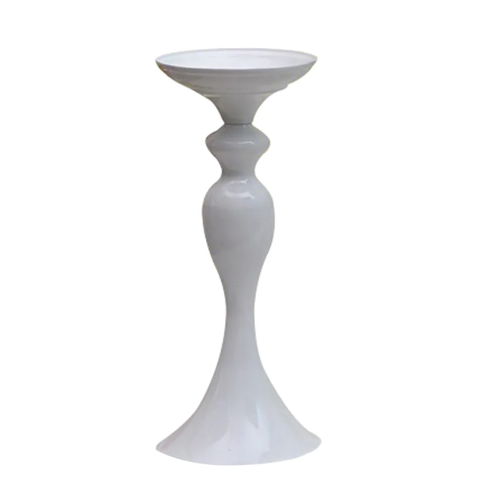 1 Piece Colored Candle Holders Metal Candlestick Flower Vase Table Centerpiece Event Flower Rack Road Lead Wedding Decoration 