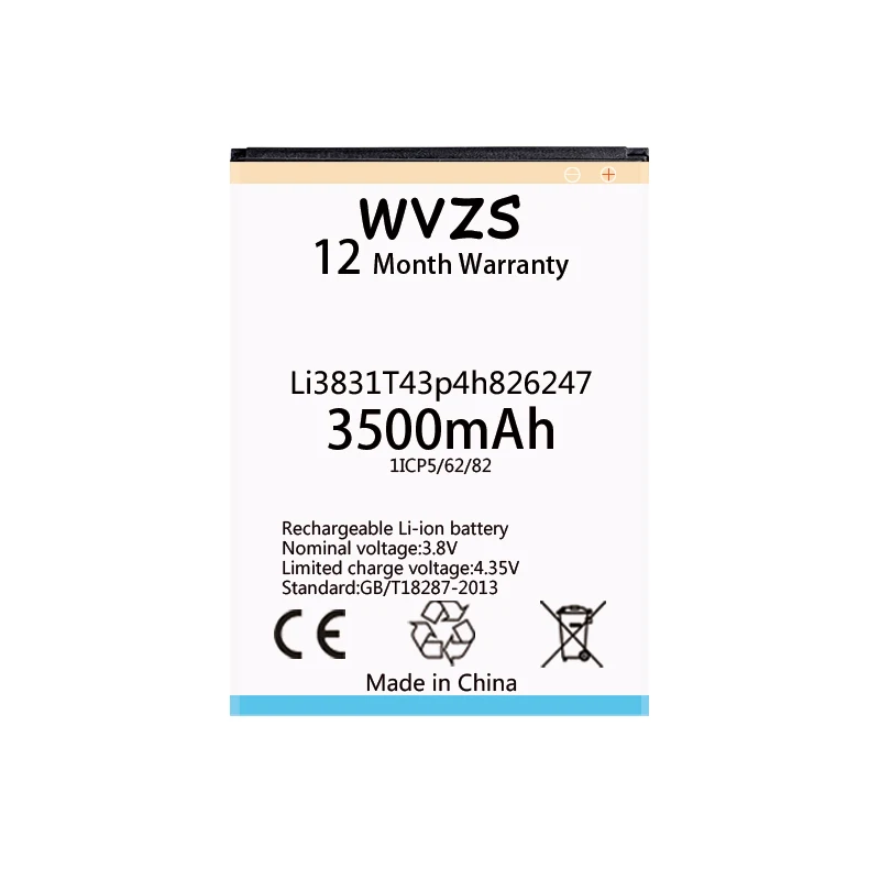 Wvzs 3500 mAh بطارية Li3831T43p4h826247 ل ZTE جراند X 3 Z959 الكريكيت الاعوجاج 7 N9519 بطاريات بديلة