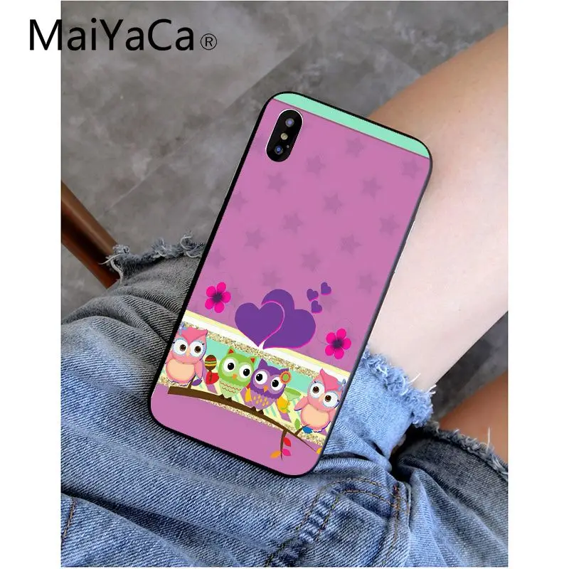 MaiYaCa Cute Carton Owl Painted Beautiful Phone Accessories Case for Apple iPhone 8 7 6 6S Plus X XS MAX 5 5S SE XR Cellphones MaiYaCa Cute Carton Owl Painted Beautiful Phone Accessories Case for Apple iPhone 8 7 6 6S Plus X XS MAX 5 5S SE XR Cellphones