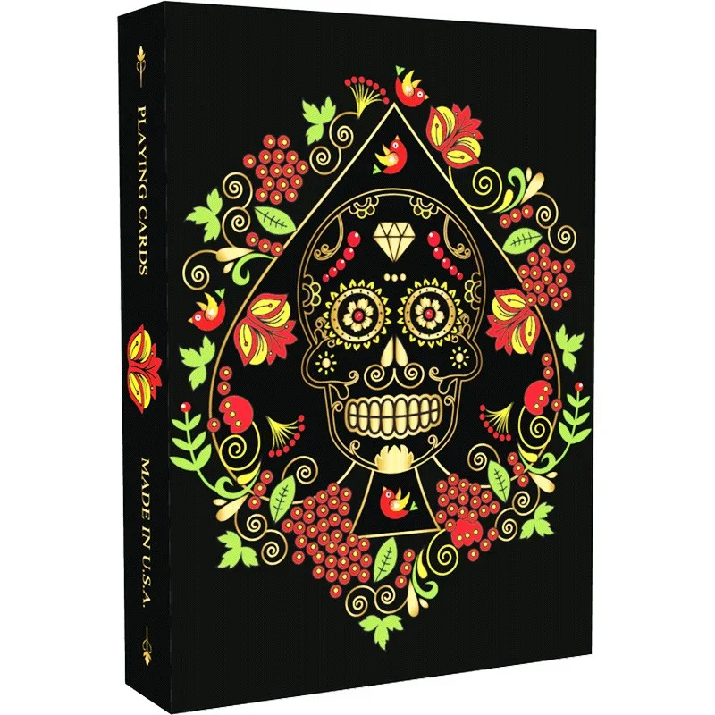 

1 Deck Calaveras de Azucar Black Playing Cards Poker Size Deck USPCC Custom Limited New Magic Porp
