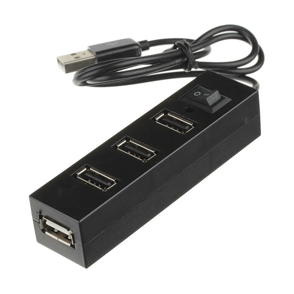 4 порта USB 2,0 концентратор usb-хаб разветвитель с переключателем питания или ЕС/США адаптер высокая скорость для портативных ПК совместимый USB2.0/1,1/1,0