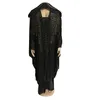 African Dresses For Women Beading Robes Long Maxi Dresses Fashion Plus Size Chiffon Dress Hooded Black Abaya Batwing Vestidos 2