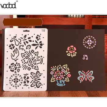 

Flower Butterfly 11 Types Hollow Template Ruler Stencils for DIY Scrapbooking Photo Album Drawing Painting Tool Card Craft Decor