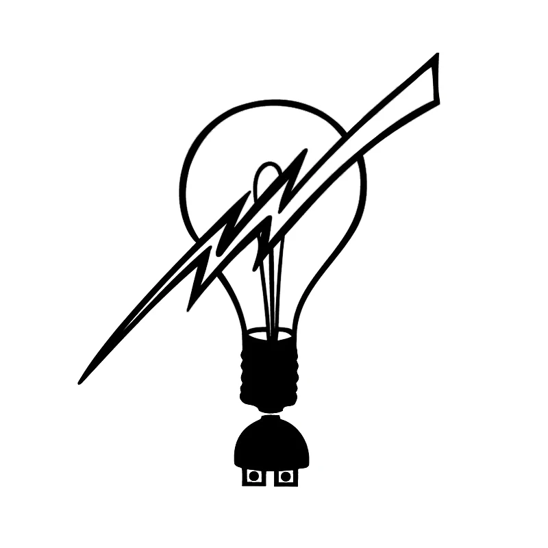 Light Bulb Lightning Bolt Electrician Car Window Vinyl