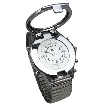 

Spanish Talking and Tactile Watch for Blind People or Visually Impaired People, White Dial, Black Number