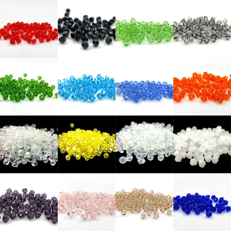 500pcs 4-6mm Faceted Bicone Crystal Loose Beads U Pick color Wholesale! 